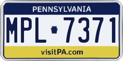 PA license plate MPL7371