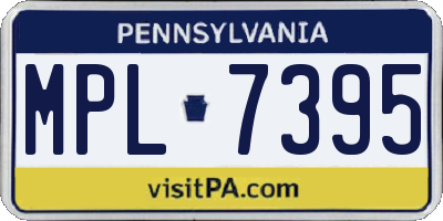 PA license plate MPL7395