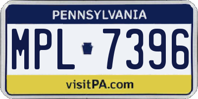 PA license plate MPL7396