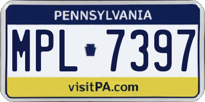 PA license plate MPL7397