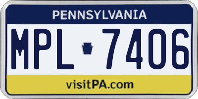 PA license plate MPL7406