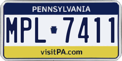 PA license plate MPL7411