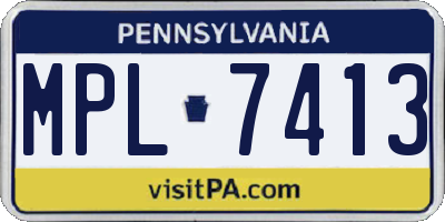 PA license plate MPL7413