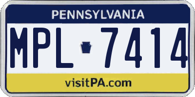 PA license plate MPL7414