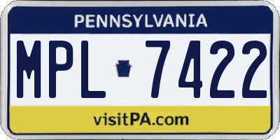PA license plate MPL7422