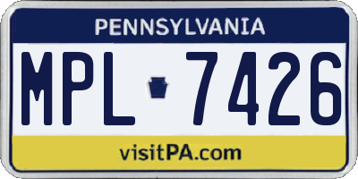 PA license plate MPL7426