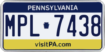 PA license plate MPL7438