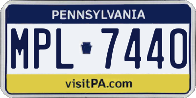 PA license plate MPL7440