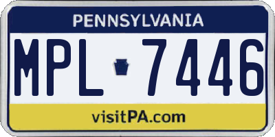 PA license plate MPL7446