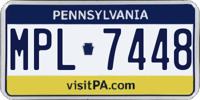 PA license plate MPL7448