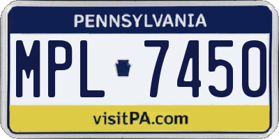 PA license plate MPL7450