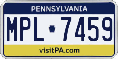 PA license plate MPL7459