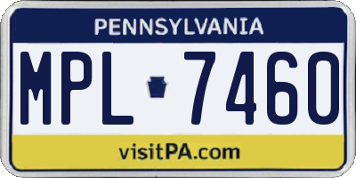 PA license plate MPL7460