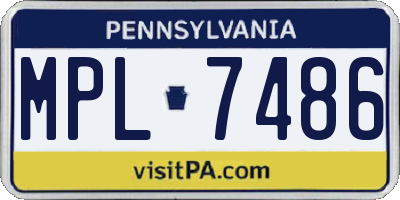 PA license plate MPL7486