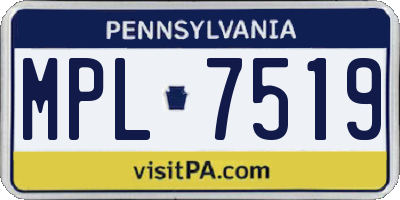 PA license plate MPL7519