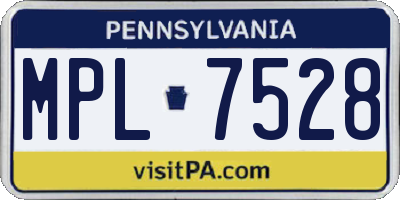 PA license plate MPL7528