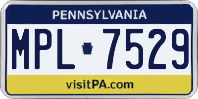 PA license plate MPL7529