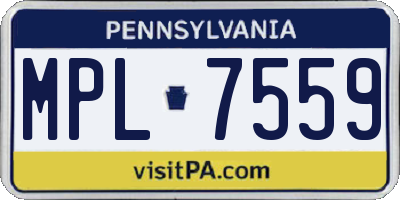 PA license plate MPL7559