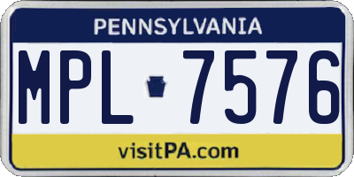 PA license plate MPL7576