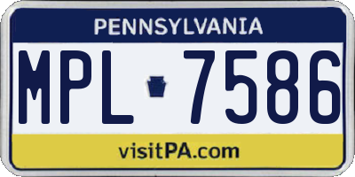 PA license plate MPL7586