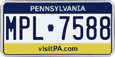 PA license plate MPL7588