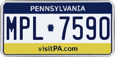 PA license plate MPL7590