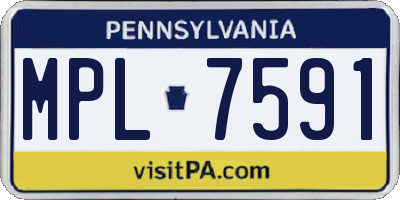 PA license plate MPL7591
