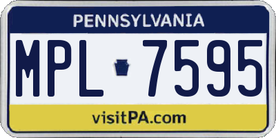 PA license plate MPL7595