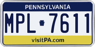 PA license plate MPL7611