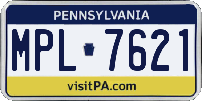 PA license plate MPL7621