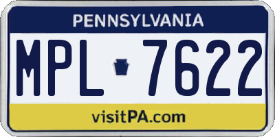 PA license plate MPL7622