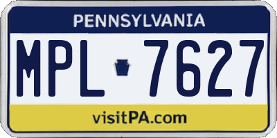 PA license plate MPL7627
