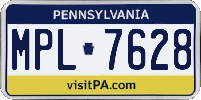 PA license plate MPL7628