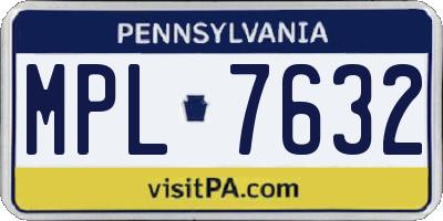 PA license plate MPL7632