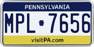 PA license plate MPL7656