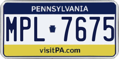PA license plate MPL7675