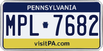 PA license plate MPL7682