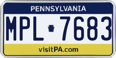 PA license plate MPL7683