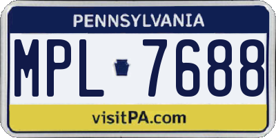 PA license plate MPL7688