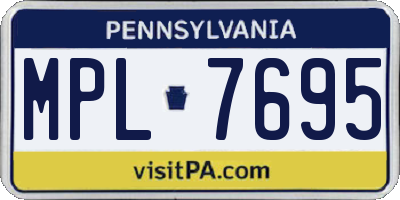 PA license plate MPL7695