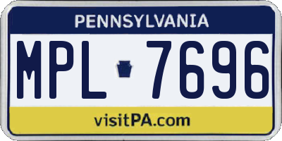 PA license plate MPL7696