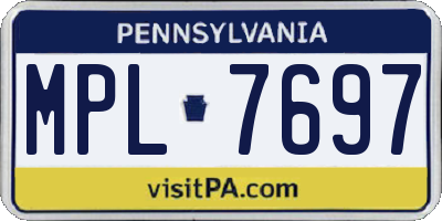 PA license plate MPL7697