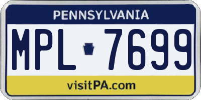PA license plate MPL7699