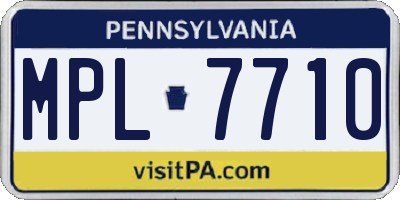PA license plate MPL7710