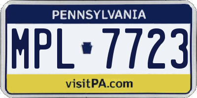 PA license plate MPL7723