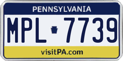PA license plate MPL7739