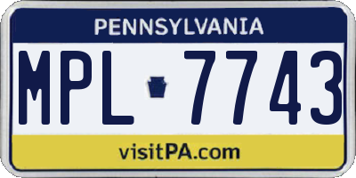 PA license plate MPL7743