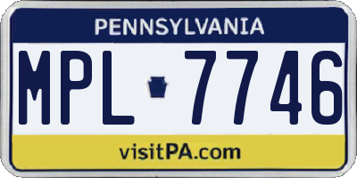 PA license plate MPL7746