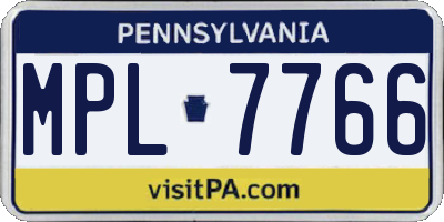 PA license plate MPL7766