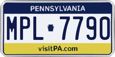 PA license plate MPL7790